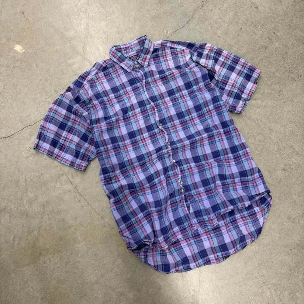 90s Vintage Gap Plaid Short Sleeve Button Up Shirt